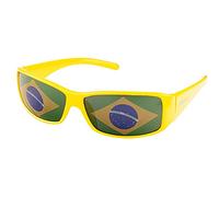 Taffstyle Lunettes de soleil - Motif drapeau de football - Coupe du monde - Coupe du monde - Pour femmes, hommes, enfants - Basketball - Handball - Cadeau de bienvenue - Brésil