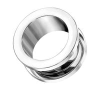 Taffstyle Piercing d'oreille tunnel en titane G23 avec bouchon à vis, 12mm