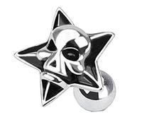 Taffstyle Piercing en acier chirurgical diable, étoile, oreille, cartilage, tragus, hélix, piercing d'oreille, cartilage, barbell avec boule argentée