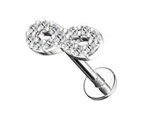 Taffstyle Piercing oreille Tragus Cartilage Labret Cristal Infini | Pour oreille, tragus, hélix, lèvre, Stablänge: 6mm