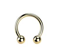 Taffstyle Piercing pour lèvre, oreille, lèvre, titane G23, fer à cheval, universel, filetage extérieur, 1,2mm x 10mm x 3mm