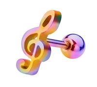 Taffstyle Piercing pour tragus et cartilage - Clé de sol