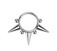 Taffstyle Piercing septum, oreille, cartilage, anneau segmenté, nez, hélix, à charnière, 1,2mm x 10mm, Acier inoxydable