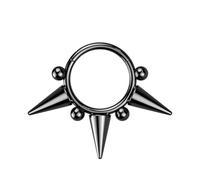 Taffstyle Piercing septum, oreille, cartilage, anneau segmenté, nez, hélix, à charnière, 1,2mm x 10mm, Acier inoxydable