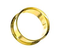 Taffstyle Piercing tunnel double évasé en acier inoxydable PVD doré, 18mm, Acier chirurgical 316 L (revêtement PVD)