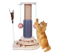 TaFoyu Carrousel pour Chat avec Boules - Arbre à Chat en Bois Interactif pour Intérieur