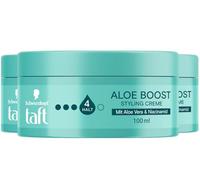 TAFT Crème coiffante à l'aloe boost niveau 4 (3 x 100 ml), cire capillaire douce et nourrissante avec complexe d'aloe vera et niacinamide, cire coiffante pour un look naturel et une tenue longue durée