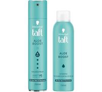 TAFT Laque pour cheveux (250 ml) et spray texturant (150 ml) à l'aloe boost, tous les types de cheveux, volume et ondulation naturelle, spray volume à l'aloe vera et à la niacinamide pour un look sans