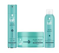 TAFT Spray coiffant (250 ml) & spray texturant (150 ml) & crème coiffante (100 ml) à l'aloe boost, tous les types de cheveux, pour un volume et des ondulations naturelles, avec de l'aloe vera et de la