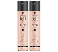 Taft Spray coiffant Gliss Holding me Strongly - Degré de tenue 4 (2 x 250 ml) - Spray coiffant pour tous les types de cheveux - Laque sans silicone avec huile d'argan et provitamine B5