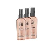 Taft x Gliss Schwarzkopf Serum Frizz Away (3 x 75 ml), sérum anti-frisottis offre jusqu'à 24 heures de contrôle des frisottis, assure des cheveux antistatiques et démêlés