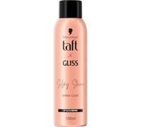 TAFT x GLISS Silky Shine Coat (150 ml), Shine Spray offre une brillance instantanée pour les cheveux, jusqu'à 72 h d'effet anti-frisottis et protection contre la chaleur jusqu'à 230 °, pour tous les