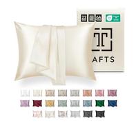 Tafts Taies d'oreiller 100% Pure Soie de mûrier 6A 22 mm pour Les Cheveux et la Peau avec Fermeture éclair, rafraîchissante, Naturelle, Biologique, Double Face (Blanc Froid, très Grand lit 50,8 x