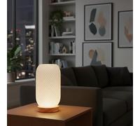 Tafunker Modern Table Lamp, USB Powered, with Warm Light, Decorative Mesh Pattern, Soft Ambient Lighting for Bedroom, Nightstand, Living Room, Office, Dorm, Kids Room (Hollow Thread, L)