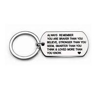 Tag Pendentif Collier Porte-clé Message gravé Lettre 'rappelez-Vous Toujours Que Vous êtes Courageux' Pendentif Lettre Cadeau d'inspiration Hommes créatif et utile Fashion Design