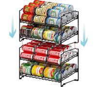 tag re canettes Simple Houseware 2 niveaux, noire - Lot de 2