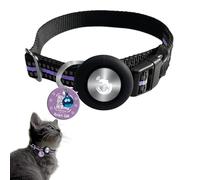 tag8 Airtag - Collier réfléchissant pour chat compatible avec Air Tag pour fille, garçon, chat, 1 cm de largeur et léger (violet)