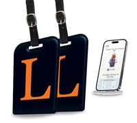tag8 Lot de 2 étiquettes d'identification pour valises, 26 lettres initiales pour bagages de voyage, étiquettes d'identification avec service mondial de récupération de pertes | Conforme aux
