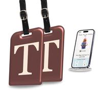 tag8 Lot de 2 étiquettes d'identification pour valises, 26 lettres initiales pour bagages de voyage, étiquettes d'identification avec service mondial de récupération de pertes | Conforme aux