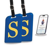 tag8 Lot de 2 étiquettes d'identification pour valises, 26 lettres initiales pour bagages de voyage, étiquettes d'identification avec service mondial de récupération de pertes | Conforme aux