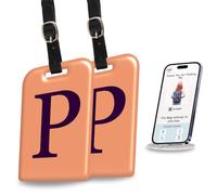 tag8 Lot de 2 étiquettes d'identification pour valises, 26 lettres initiales pour bagages de voyage, étiquettes d'identification avec service mondial de récupération de pertes | Conforme aux