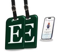 tag8 Lot de 2 étiquettes pour bagages, 26 étiquettes d'identification de bagages avec lettre initiale de voyage, étiquette d'identification avec service de récupération en cas de perte mondiale |