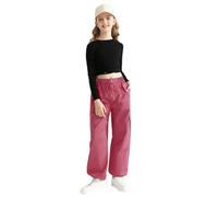 TAGAS Cargo pour filles | Jogging pour fille | Cargo en coton pour filles | girlscargo Lower|Pantalon décontracté (GC-45), Rose française, 11-12 ans