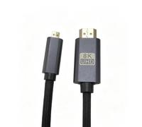 TagBreet Câble micro HDMI 2.1 48 Gbit/s 8K 7,6 m, bidirectionnel, coque en aluminium tressé, prend en charge 8K @ 60 Hz/4K @ 240 Hz HDR Dolby eARC, pour caméras d'action, SBC, reflex numériques, OLED