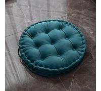 TAGKOMA Coussin De Sol Rond Couleur Unie Hollandais Velours Grand Oreiller De Sol pour Adultes Salon Chambre Salle De Classe en Plein Air Yoga MéDitation Grand Coussin De Sol,Paon Bleu,60cm