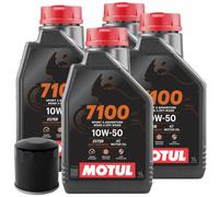 MOTUL 7100 10W50 100% SYNTHÉTIQUE 1L HUILE MOTEUR JASO MA2 Pour MOTO 4 Temps