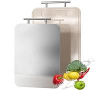 Tagliere à double face en titane pur pour cuisine, en titane pur et paille de blé PP pour usage alimentaire, faciles à nettoyer, grandes dimensions