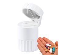 Taglierino Per Compresse - E Broyeur portable 4 en 1 avec Scatola Di Conservazione E Bicchiere Integrato | Dispositif séparateur Per Pillole Facile à utiliser Per Viaggi Maison Pharmacie Cura P