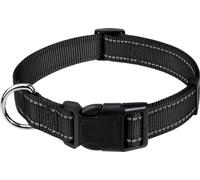 TagME Collier pour chien en nylon réfléchissant avec fermeture rapide Noir XS