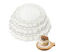 TAGMEIU Lot de 90 napperons ronds en papier en dentelle - 3 tailles (16 cm/18,5 cm/21 cm) - Blanc - Jetables - Pour assiettes à gâteau, mariage, fête, thé, nourriture