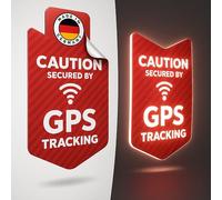 tagplus Autocollant d'avertissement GPS, rouge réfléchissant [2pcs] avec force adhésive anti-bombe pour une protection maximale contre le vol avec instructions (français non garanti)