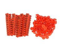 Tags d'oreille de bétail 100pcs numérotés 001 100 bétail à l'oreille animale pour vaches Pigs chèvre durable en plastique résistant aux intempéries Tracking Management Kit (Orange)