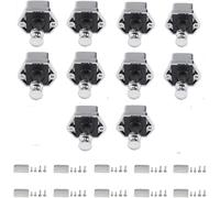 Tagtight 10Pcs Bouton Poussoir Loquet Sans Clé, Serrure Loquet Armoire Caravane Serrure pour RV Tiroir Caravane Placard Armoire Portes L'armoire, Yacht, Épaisseur 15-27Mm