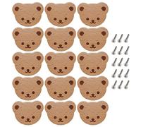 Tagtight 15 Boutons de Meubles, Boutons de Tiroir en Bois, Boutons de Placard en Bois, Boutons de Tiroir Ours pour Enfants, Commode, Tiroirs, Cuisine