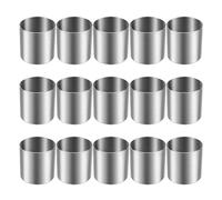 Tagtight 15 Pcs à Patisserie en Acier Inoxydable, Rond Cercle à Gâteau, Moule à Mousse Emporte-Pièces pour Tarte, Fondant, Sushi, Tartelette, Desserts de Fête de Noël, 5 * 5cm