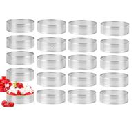 Tagtight 20 Pcs Cercles à Tarte Perforés, Anneau à Tarte de Pâtisserie, Cercle à Gâteau Rond, Moule Tartelette aux Fruits Acier Inoxydable, Cercle de Cuisson pour Gâteau Mousse français