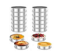 Tagtight 20Pcs Cercle a Patisserie, Cercle Tartelette en Acier inoxy, Cercles à Crumpets, Antiadhésif moules à gâteau Ronds, Cercles à Muffins Doubles roulés, Cercle Alimentaire pour Muffins, Crumpets