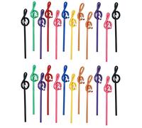 Tagtight 24 Pc Crayons de Note étudiants, crayon de couleurs, Crayons de Note de Musique avec Gomme, Crayons de Musique Colorés, crayon papier en Bois Clé de Sol Courbé, crayon enfant