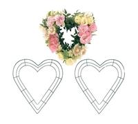 Tagtight 3Pcs Couronne de Fil en Métal Coeur, 30cm Couronnes Décoratives de Fleur, Anneaux de Guirlande pour Festival Automne Noël Nouvel, Saint-Valentin DIY Artisanat, Couronne de Porte de Noël