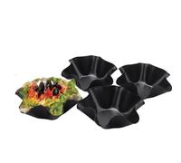 Tagtight 4 Pcs Moules à Tortilla, Forme de Fleur Casseroles Taco, Poêles à Salade en Acier Au Carbone Antiadhésif, Boulangeries Tostada pour Tortillas, Gâteaux, Pains, Pâtisseries