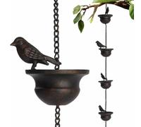 Tagtight Chaîne de pluie pour gouttière d'oiseaux, chaîne de drainage, chaîne de tuyau de pour l'extérieur, cloche de pluie en métal, chaîne de pluie suspendue, décoration de jardin extérieur