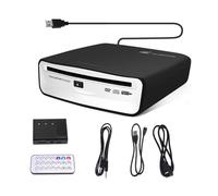 Tagtight Lecteur CD/DVD de Voiture avec Port USB, Chaîne Stéréo Externe, Interface USB, Boîte AUX pour Android