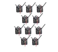 Tagtight Lot de 10 pièces de mécanisme d'horloge murale à quartz silencieux, à tige longue et courte, pièces de rechange pour moteur