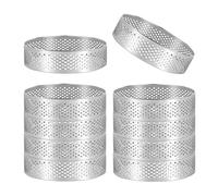 Tagtight Lot de 15 Anneaux Cercle à Tarte en Acier Inoxydable, Cercle Perforé Patisserie, Anneau de Mousse de Gâteau, Cercles à Tartelette Perforé Résistant à la Chaleur, Anneau à Tarte de Pâtisserie
