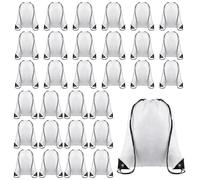 Tagtight Lot de 30 sacs vierges avec cordon de serrage pour sublimation - Blanc - Réutilisables