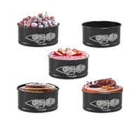 Tagtight Lot de 5 moules à gâteau ronds antiadhésifs avec fond amovible pour mariage, mini gâteau au fromage, 11 x 11 x 5 cm